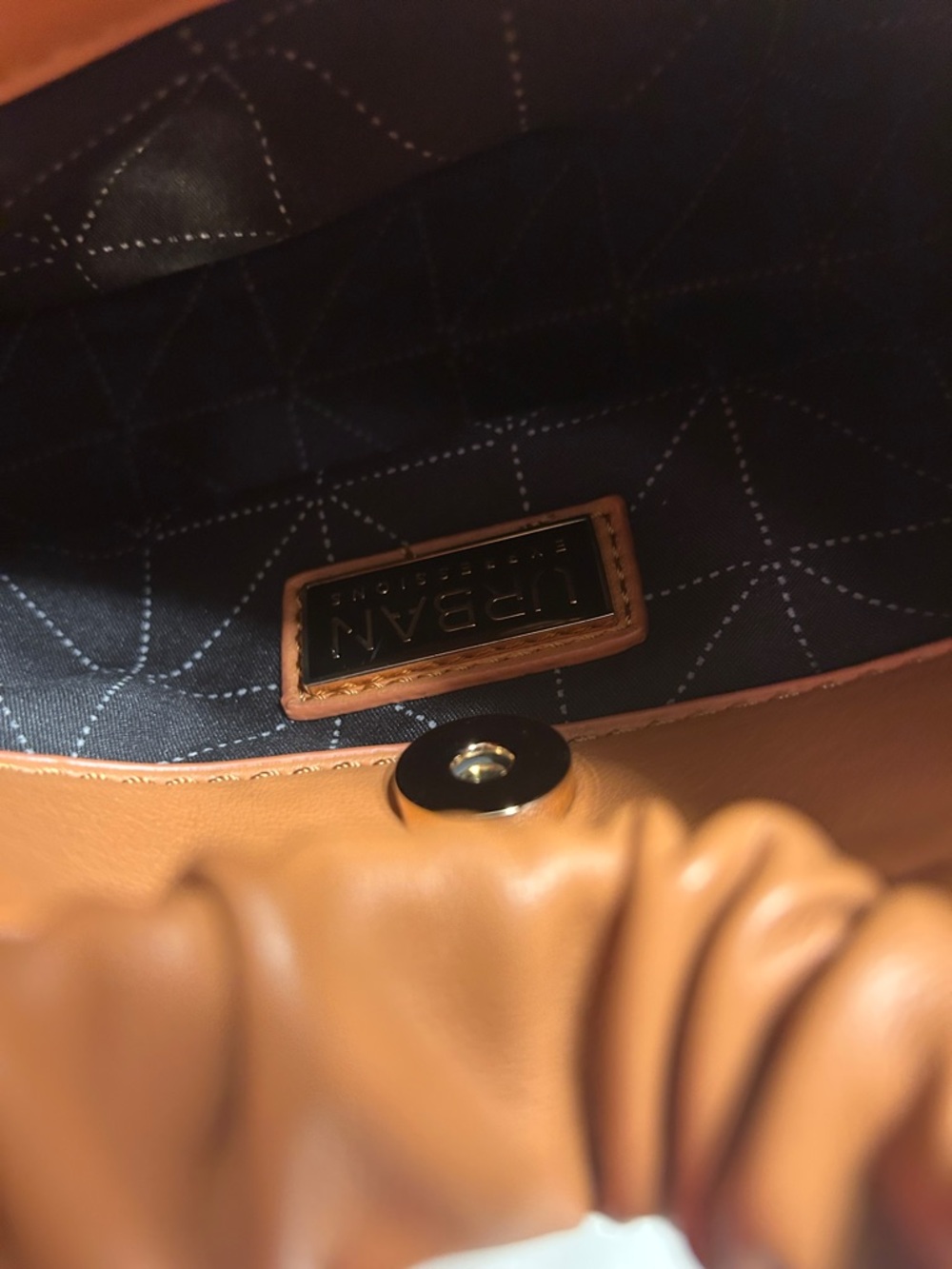 Urban Expressions Cognac Ruched Shoulder Bag - Picture 5 of 9